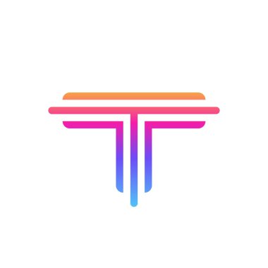 T harfi logo tasarım şablonu elementleri. vektör illüstrasyonu