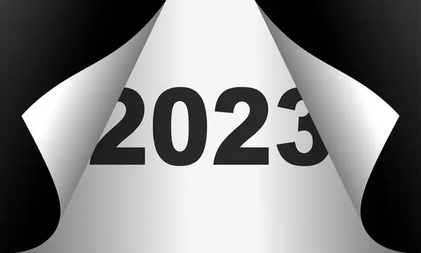 Gelukkig Nieuwjaar 2024 Winter Vakantie Wenskaart Ontwerp Template Eind 2022 — Stockvector