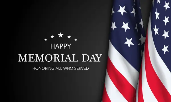Soldater Siluett Salutera Usa Flaggan För Memorial Day Affisch Eller — Stock vektor
