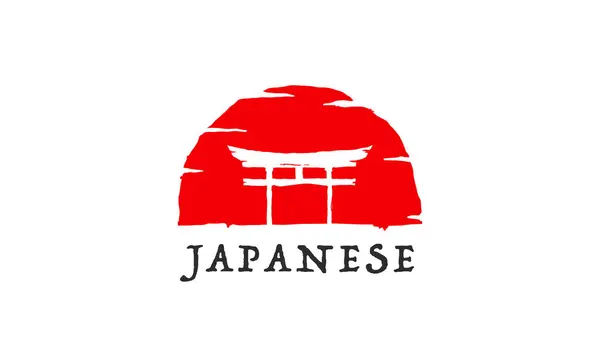 Torii Logo Japonská Kultura Symbol Vektorové Ilustrace Design Tori Logo — Stockový vektor