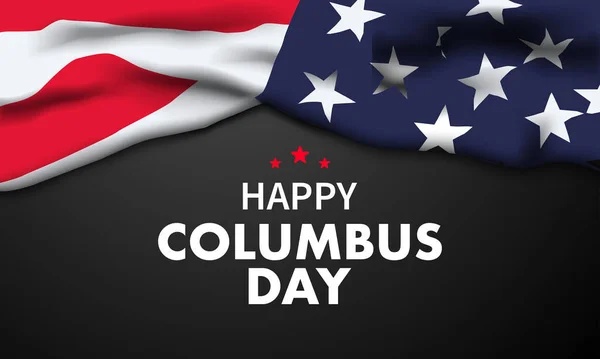 Columbus Day Background Design Inglés Banner Póster Tarjeta Felicitación Ilustración — Vector de stock