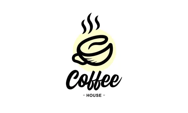 Kaffekopp Vektor Logotyp Design Mall Etiketter Till Vektorkafé — Stock vektor