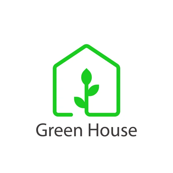 Modelo Vetor Design Logotipo Casa Verde Ilustração Vetorial — Vetor de Stock