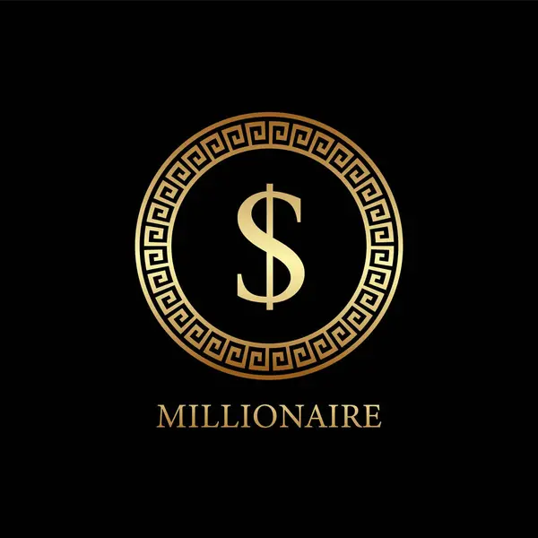 Millionaire Logo Design Icon Design Template Element Vector Illustration — Stock Vector