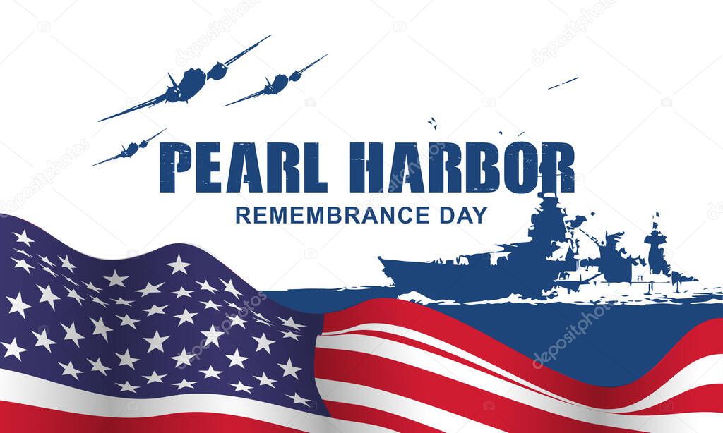 Pearl Harbor Remembrance Day Background. Vector Illustration.