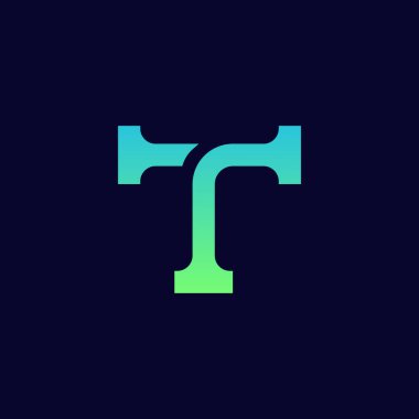 T harfi logo tasarım şablonu elementleri. vektör illüstrasyonu