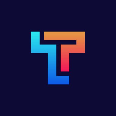 T harfi logo tasarım şablonu elementleri. vektör illüstrasyonu