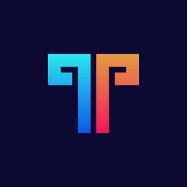 T harfi logo tasarım şablonu elementleri. vektör illüstrasyonu