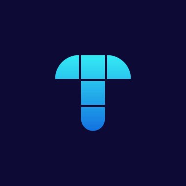 T harfi logo tasarım şablonu elementleri. vektör illüstrasyonu