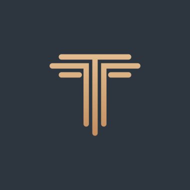 T harfi logo tasarım şablonu elementleri. vektör illüstrasyonu
