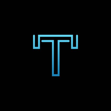 T harfi logo tasarım şablonu elementleri vektör illüstrasyonu