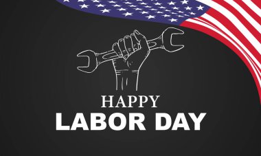 Doğum günün kutlu olsun. İngiliz anahtarını tut. vektör illüstrasyonu