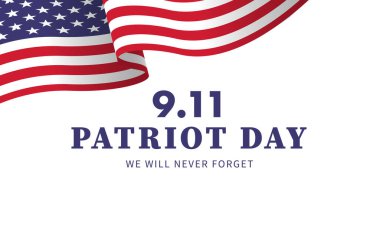 Patriot day USA Never forget 9.11 vector poster - vector Illustratio clipart