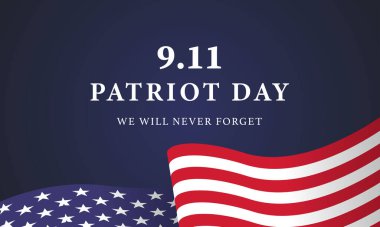 ABD Vatanseverlik Günü 9.11 vektör posterini asla unutmayın - vektör Illustratio