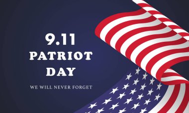 ABD Vatanseverlik Günü 9.11 vektör posterini asla unutmayın - vektör Illustratio