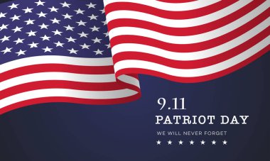 Patriot day USA Never forget 9.11 vector poster - vector Illustration clipart