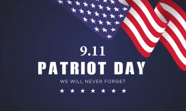ABD Vatanseverlik Günü 9.11 vektör illüstrasyonunu asla unutmayın.