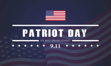 ABD Vatanseverlik Günü 9.11 vektör illüstrasyonunu asla unutmayın.