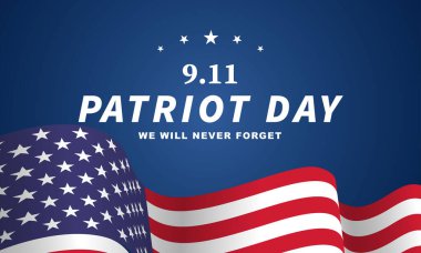 Vatanseverlik Günü ABD 9.11 tasarım posterini asla unutmayın - tasarım Illustration