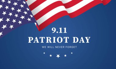 Vatanseverlik Günü ABD 9.11 tasarım posterini asla unutmayın - tasarım Illustration