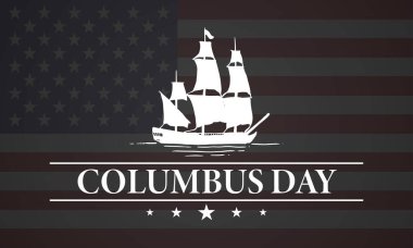 Kolomb Günü tebrik kartı veya arka plan. Vektör çizim.