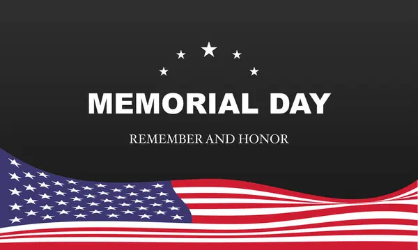Šťastný Vzpomínkový Den Pozdrav Vlajkou Vojákem Pozadí Národní Americká Sváteční — Stockový vektor