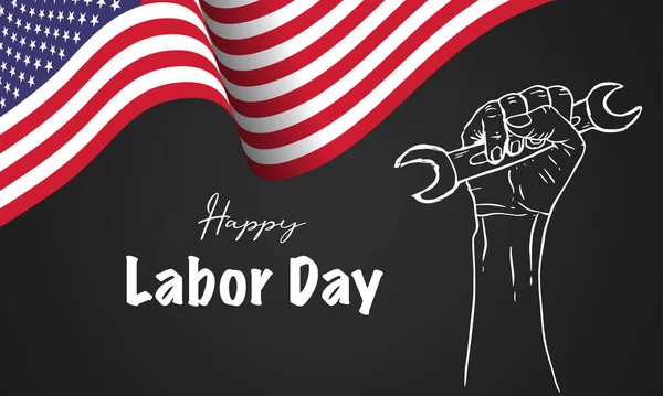 Happy World Labor Day September Vektorhintergrund Labor Day Simulismus Konzept — Stockvektor