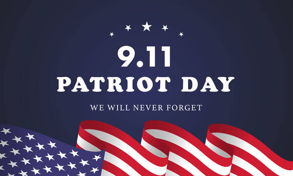 Patriot day USA Never forget 9.11 vector poster - vector Illustratio