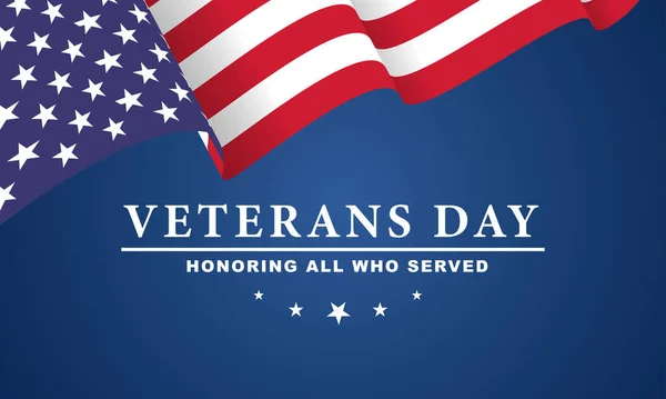 Veterans Day Honoring All Who Served Veterans Day Background Design — Stock Vector