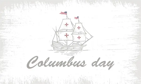 Carte Vœux Jour Columbus Fond Illustration Design — Image vectorielle