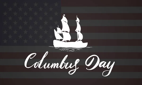 Carte Vœux Jour Columbus Fond Illustration Vectorielle — Image vectorielle