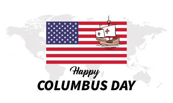Columbus Day Greeting Card Background Vector Illustration — Stock Vector