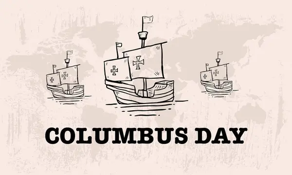 Kolumbus Tag Grußkarte Oder Hintergrund Vektorillustration — Stockvektor