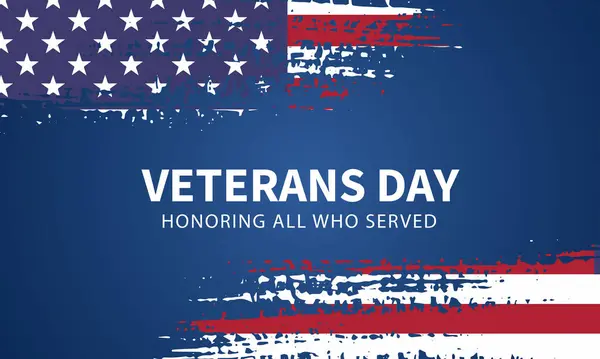 Veteran Day Poster Honoring All Who Served Veteran Day Illustration — Stock Vector