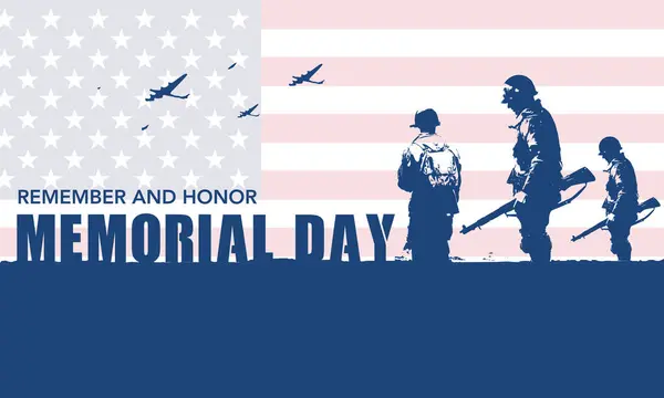 Memorial Day Background Design Honoring All Who Served Vector Illustration — Stock Vector