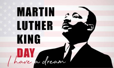 Martin Luther King Günü ilanı, afiş ya da poster. Vektör illüstrasyonu
