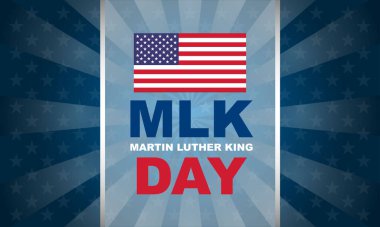 Martin Luther King Jr. Day. MLK. Third Monday in January. Holiday concept. Template for background, banner, card, poster with text inscription. Vector EPS10 illustration