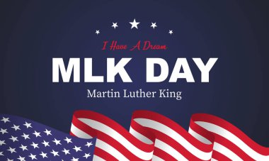 Martin Luther King Jr. Day. MLK. Third Monday in January. Holiday concept. Template for background, banner, card, poster with text inscription. Vector EPS10 illustration