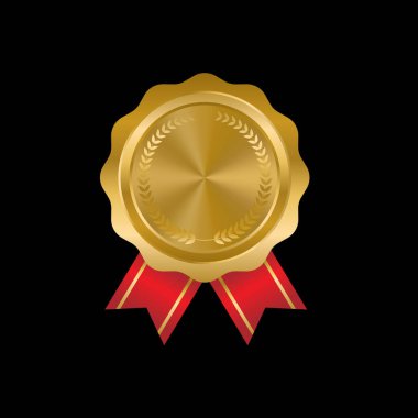 Altın mührün vektör çizimi, rozet tasarımı