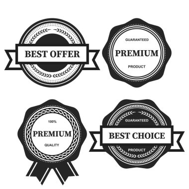 Premium vektör rozetleri ve ambalaj etiketleri koleksiyonu