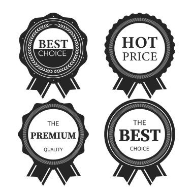 Premium vektör rozetleri ve ambalaj etiketleri koleksiyonu