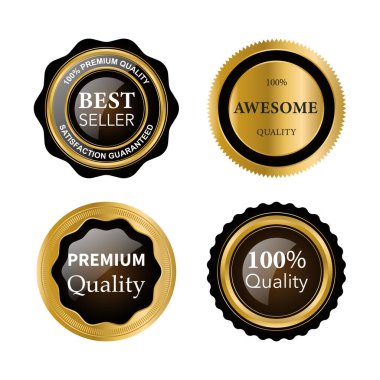Zarif altın premium kalite etiketleri topluluğu