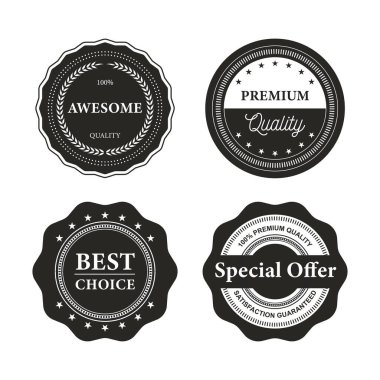 Premium vektör rozetleri ve ambalaj etiketleri koleksiyonu