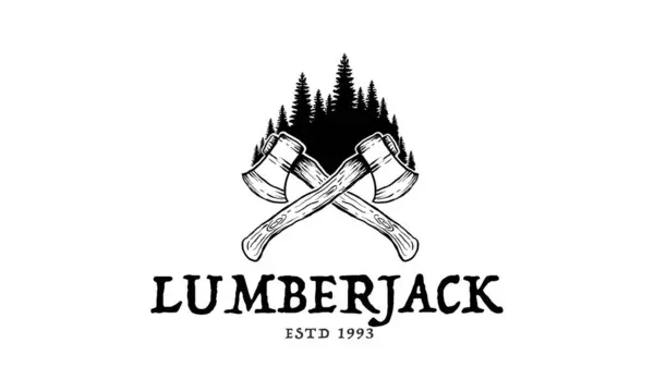 빈티지 Lumberjack 디자인 템플릿 일러스트레이션 — 스톡 벡터