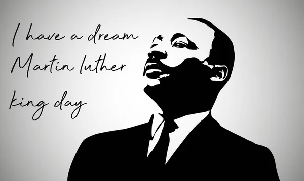 Martin Luther King Jr. Day. MLK. Third Monday in January. Holiday concept. Template for background, banner, card, poster with text inscription. Vector EPS10 illustration
