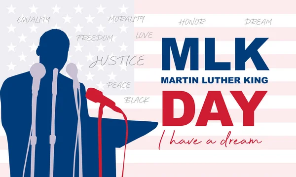Ilustración Martin Luther King Para Celebrar Día Mlk — Vector de stock