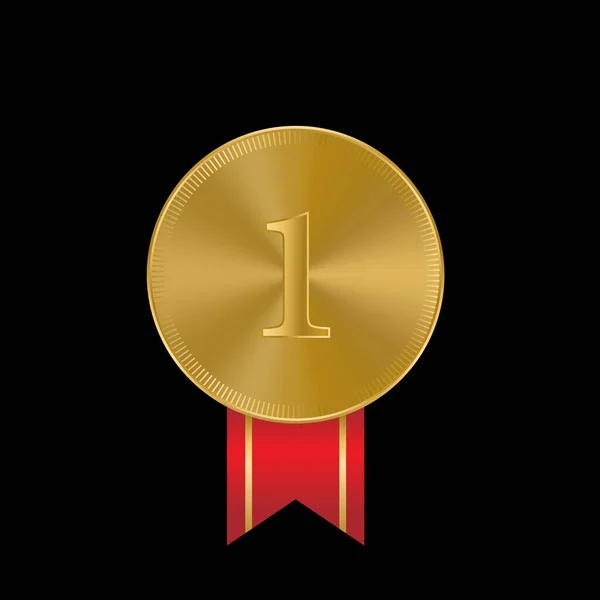 金メダル3Dリアルイラスト 第1位 第2位 第3位 ローレル葉を含むメダル — ストックベクタ