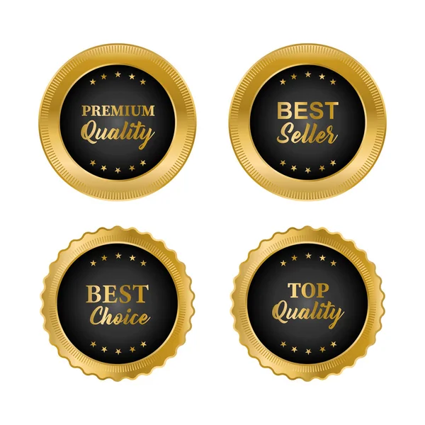 Premium Kvalitet Gyllene Retro Etikett — Stock vektor