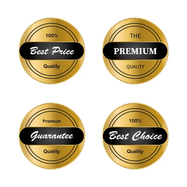 Luxus Gold Abzeichen Und Etiketten Premium Qualitätsprodukt — Stockvektor