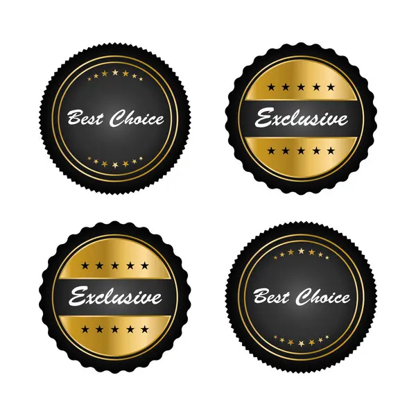 Golden Collection Various Badges Labels — Stock Vector